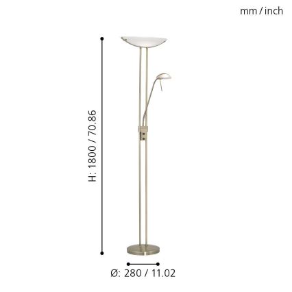 EGLO - Gulvlampe dæmpbar BAYA 1xR7s/230W + 1xG9/33W bronze