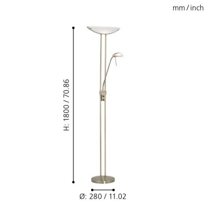 Eglo - Gulvlampe dæmpbar BAYA 1xR7s/230W + 1xG9/33W bronze