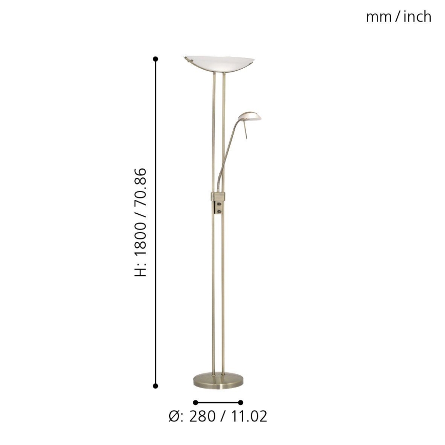 EGLO - Gulvlampe dæmpbar BAYA 1xR7s/230W + 1xG9/33W bronze