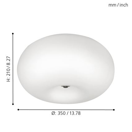 EGLO - Loftlampe OPTICA 2xE27/60W/230V opalglas diameter 35 cm