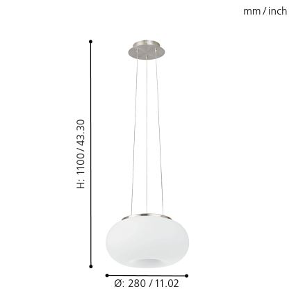 EGLO - Pendel OPTICA 2xE27/60W diameter 28 cm