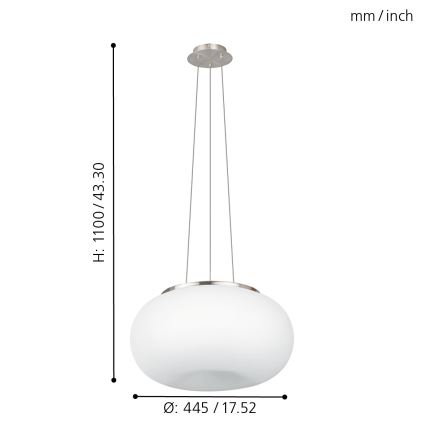 EGLO - Pendel OPTICA 2xE27/60W diameter 45 cm
