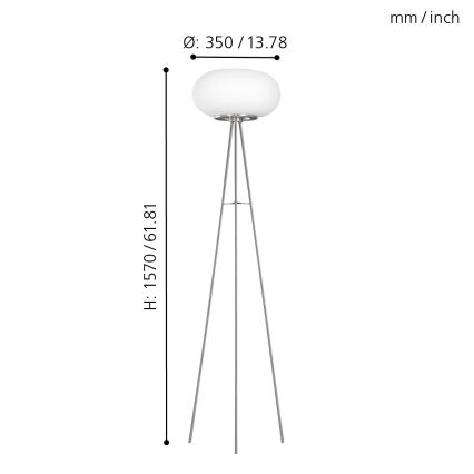 EGLO - Gulvlampe OPTICA 2xE27/60W diameter 35 cm