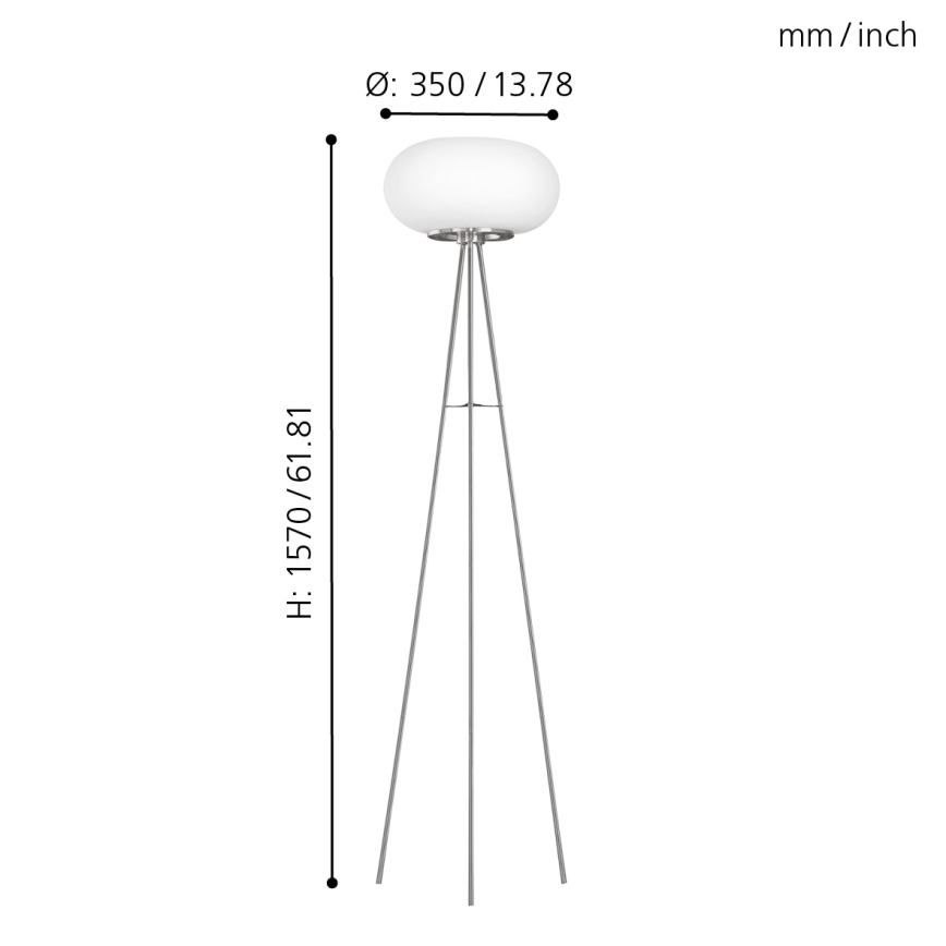 EGLO - Gulvlampe OPTICA 2xE27/60W diameter 35 cm
