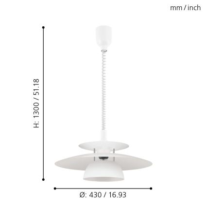 Eglo - Pendel med nedtræk 1xE27/60W/230V