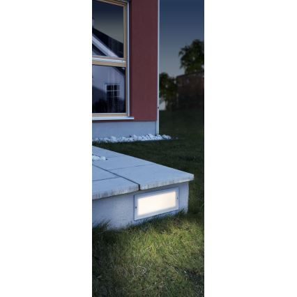 EGLO 88008 - Udendørs indbygningsarmatur ZIMBA 1xE27/60W sølv/hvid IP44