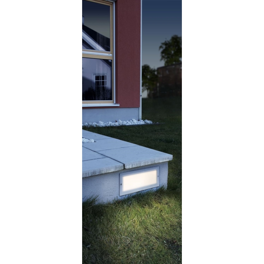 EGLO 88008 - Udendørs indbygningsarmatur ZIMBA 1xE27/60W sølv/hvid IP44