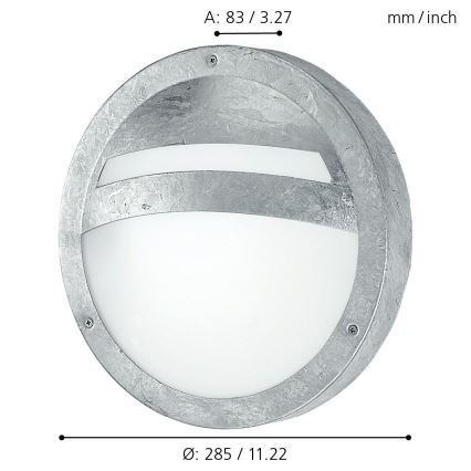 Eglo 88119 - Udendørs væglampe SEVILLA 1xE27/15W/230V IP44