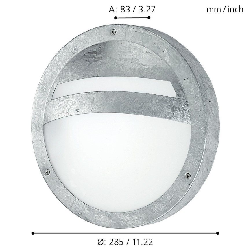 Eglo 88119 - Udendørs væglampe SEVILLA 1xE27/15W/230V IP44