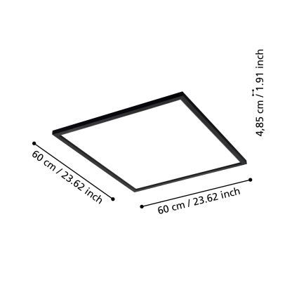 Eglo - LED loftlampe dæmpbar LED/33W/230V sort ZigBee