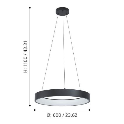 Eglo - LED pendel dæmpbar RGBW-farver LED/26W/230V ZigBee