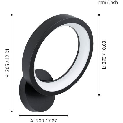 Eglo - LED væglampe dæmpbar RGBW-farver LED/16W/230V ZigBee