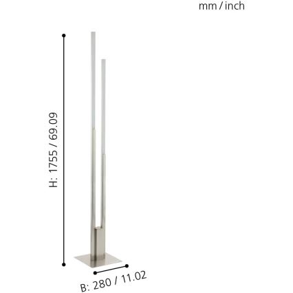 Eglo - LED gulvlampe dæmpbar RGBW-farver LED/32W/230V ZigBee