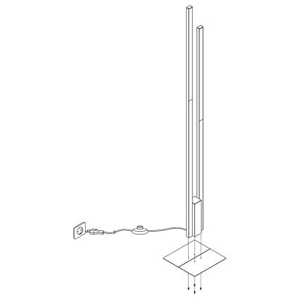 Eglo - LED gulvlampe dæmpbar RGBW-farver 2xLED/16W/230V sort ZigBee