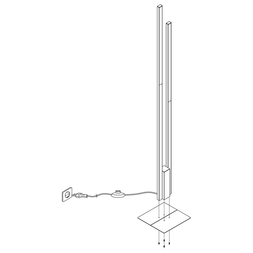 Eglo - LED gulvlampe dæmpbar RGBW-farver 2xLED/16W/230V sort ZigBee
