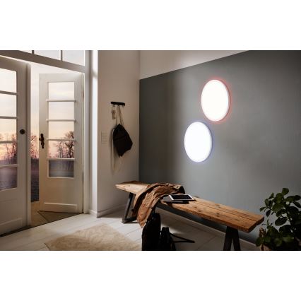 Eglo 900086 - LED loftlampe m. RGBW-farver dæmpbar ROVITO-Z LED/14,6W/230V 2700-6500K diameter 29,5 cm hvid