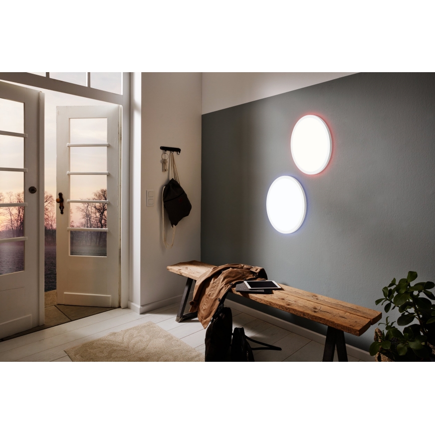 Eglo 900086 - LED loftlampe m. RGBW-farver dæmpbar ROVITO-Z LED/14,6W/230V 2700-6500K diameter 29,5 cm hvid