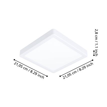 Eglo - Dæmpbar LED-loftlampe til badeværelset LED/16,5W/230V 2700-6500K IP44 ZigBee 21x21 cm