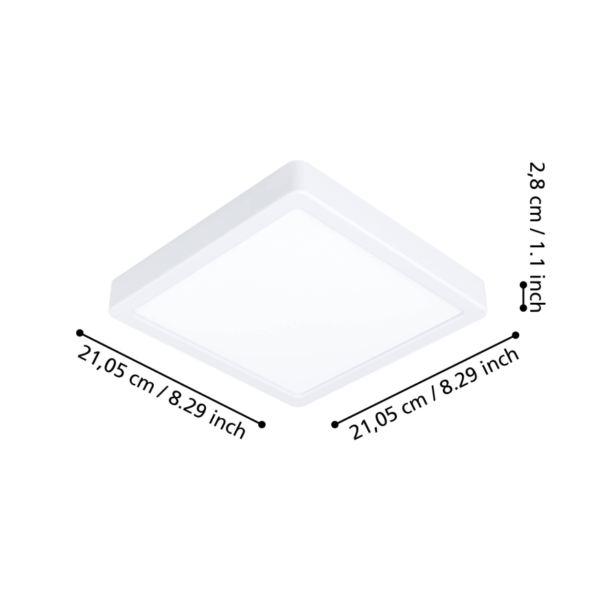 Eglo - Dæmpbar LED-loftlampe til badeværelset LED/16,5W/230V 2700-6500K IP44 ZigBee 21x21 cm