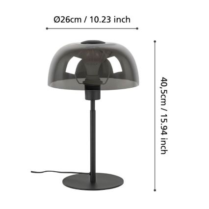 Eglo - Bordlampe 1xE27/40W/230V sort/grå