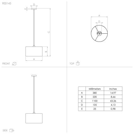 Eglo - Pendel 1xE27/40W/230V diameter 38 cm