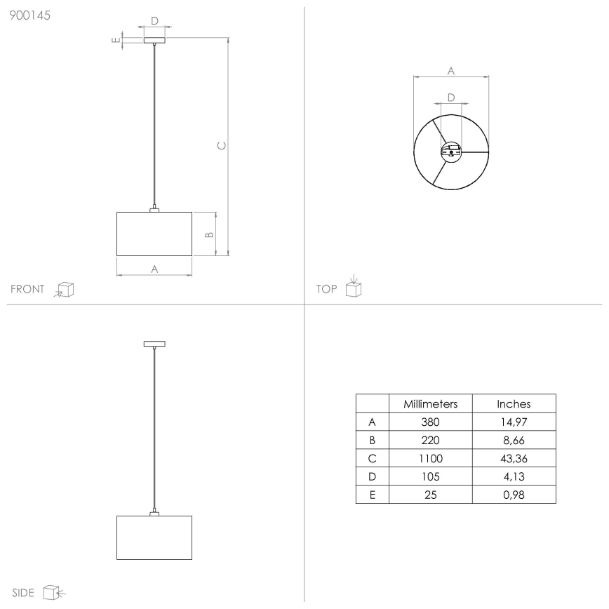 Eglo - Pendel 1xE27/40W/230V diameter 38 cm