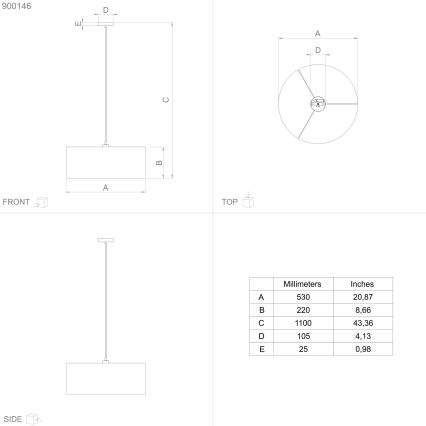 Eglo - Pendel 1xE27/40W/230V diameter 53 cm