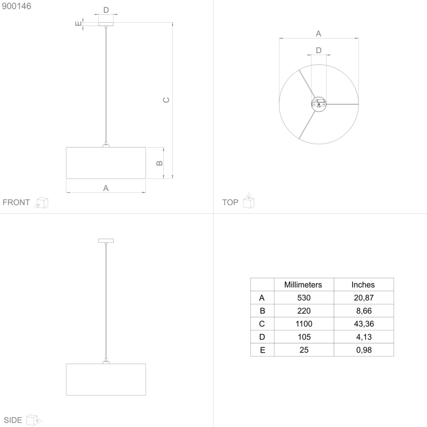 Eglo - Pendel 1xE27/40W/230V diameter 53 cm