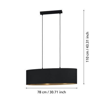 Eglo - Pendel 2xE27/40W/230V