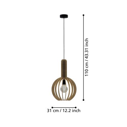 Eglo - Pendel 1xE27/40W/230V diameter 31 cm beige