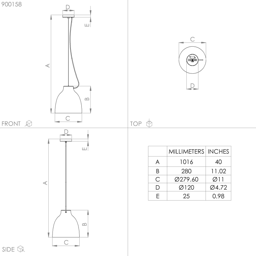 Eglo - Loftlampe på ledning 1xE27/40W/230V sort