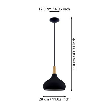 Eglo - Pendel 1xE27/40W/230V diameter 28 cm