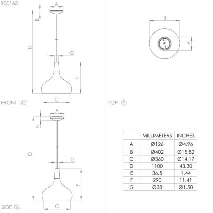 Eglo  - Pendel 1xE27/40W/230V diameter 40 cm