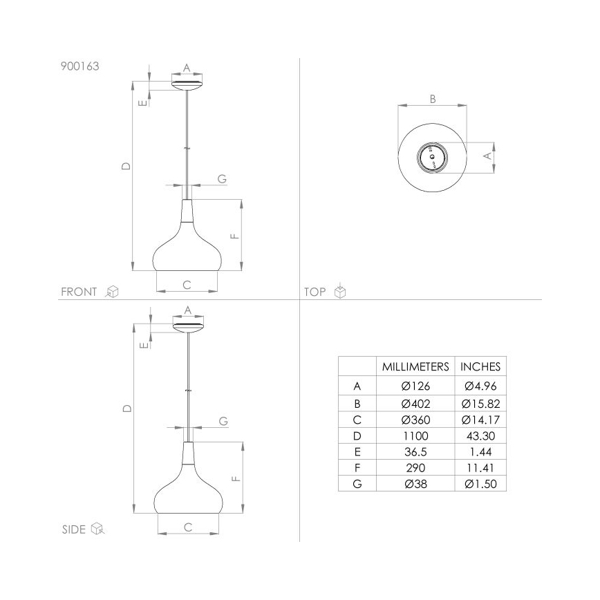 Eglo  - Pendel 1xE27/40W/230V diameter 40 cm