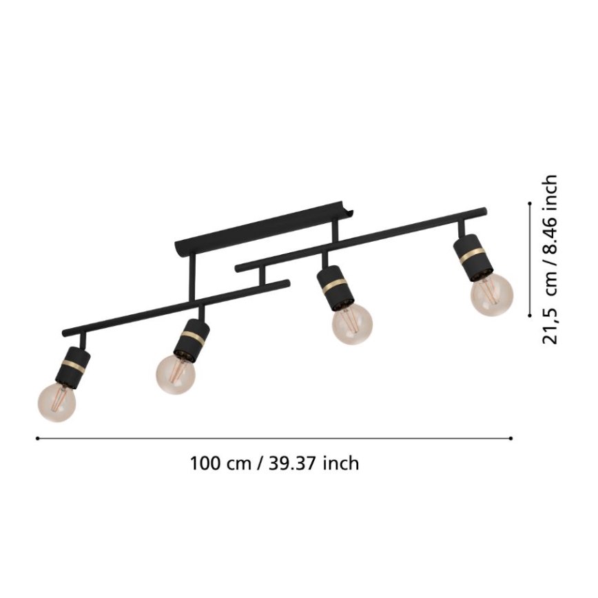 Eglo - Loftlampe 4xE27/10W/230V