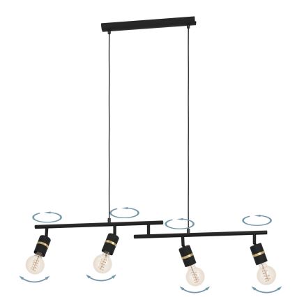 Eglo - Loftlampe med ledning 4xE27/10W/230V