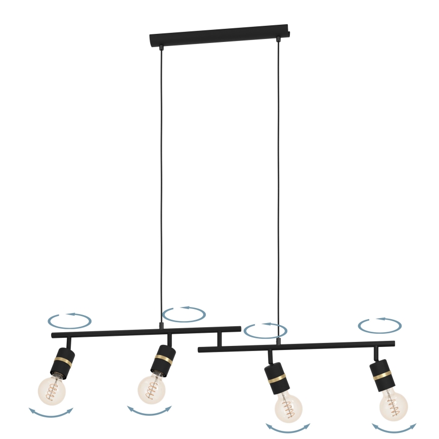 Eglo - Loftlampe med ledning 4xE27/10W/230V