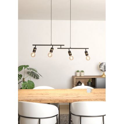 Eglo - Loftlampe med ledning 4xE27/10W/230V