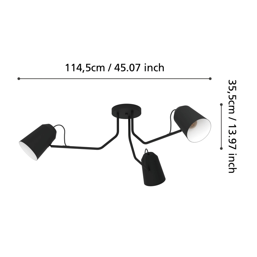 Eglo - Loftlampe 3xE27/25W/230V