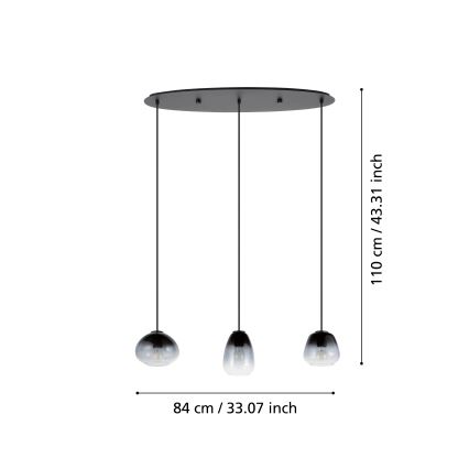 Eglo - Pendel 3xE27/40W/230V
