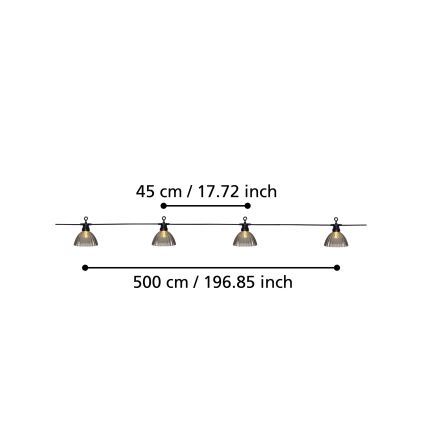 Eglo - Udendørs LED lyskæde 12xLED/0,066W/3,2V IP44