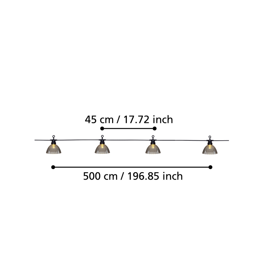 Eglo - Udendørs LED lyskæde 12xLED/0,066W/3,2V IP44