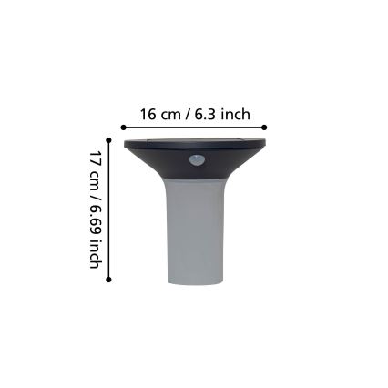 Eglo - LED udendørs solcellelampe med sensor 6xLED/0,03W/3,7V IP44
