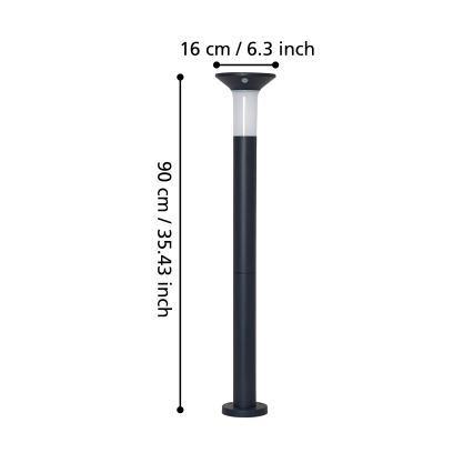 Eglo - LED solcellelampe med sensor 6xLED/0,03W/3,7V 1500 mAh IP44