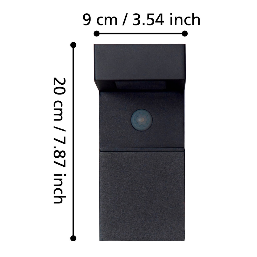 Eglo - Udendørs LED solcellelampe med sensor 18xLED/0,2W/3,7V 2200 mAh IP44