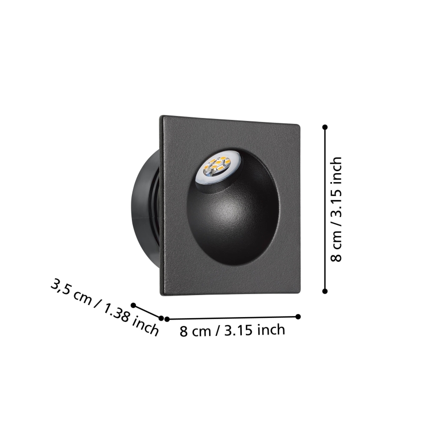 Eglo - LED trappelampe LED/2W/230V 3000K sort