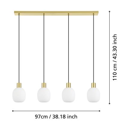 Eglo - Loftlampe med ledning 4xE27/40W/230V