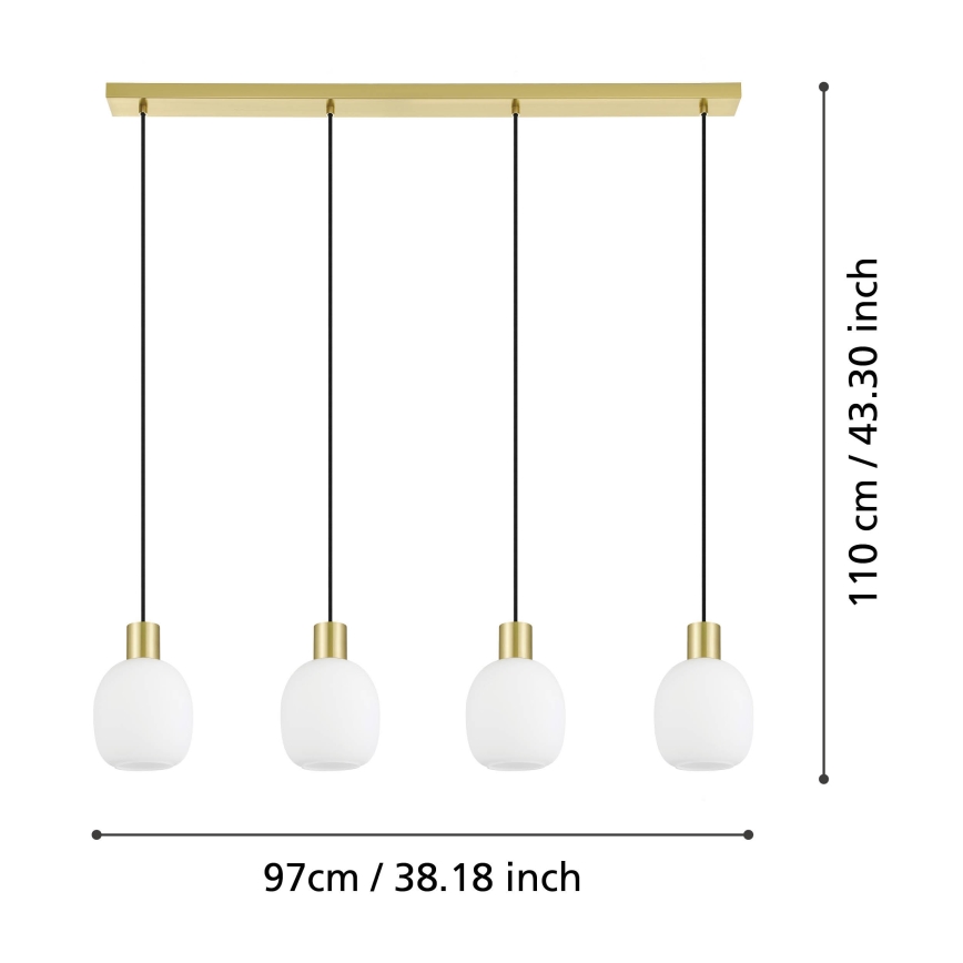 Eglo - Loftlampe med ledning 4xE27/40W/230V