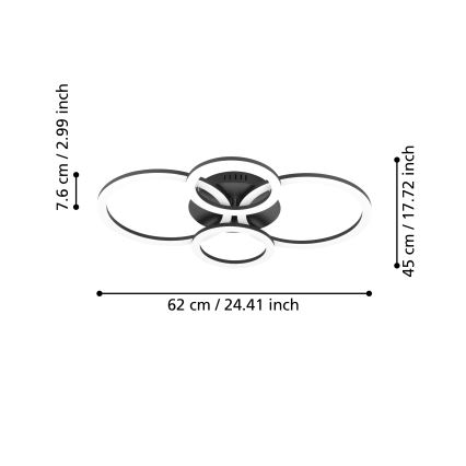 Eglo - LED loftlampe dæmpbar LED/41W/230V