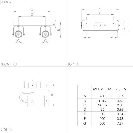 Eglo - LED spotlampe 2xGU10/3W/230V